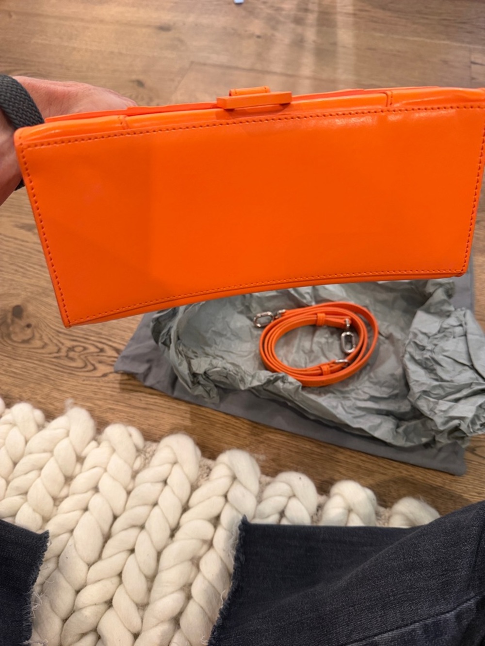 Balenciaga Year of the Tiger Orange Hourglass Small Top-Handle Bag - Picture 3 of 8